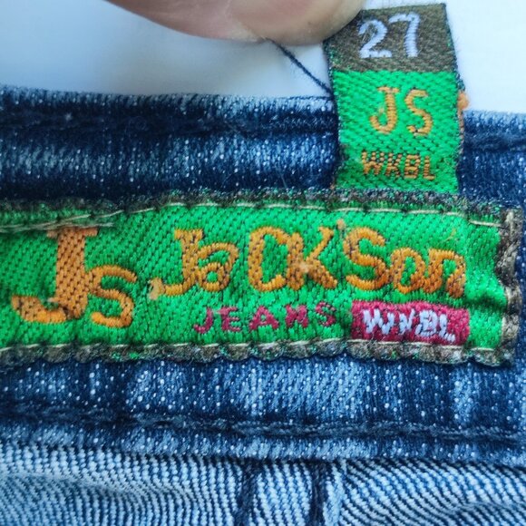JackSon jeans women's size 27 denim blue young style slim low-rise straight - Picture 6 of 15